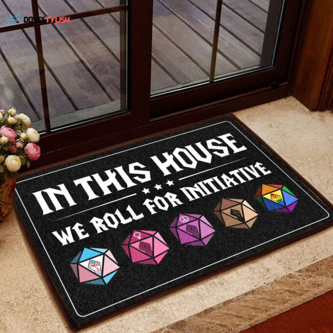 We Roll For Initiative Easy Clean Welcome DoorMat