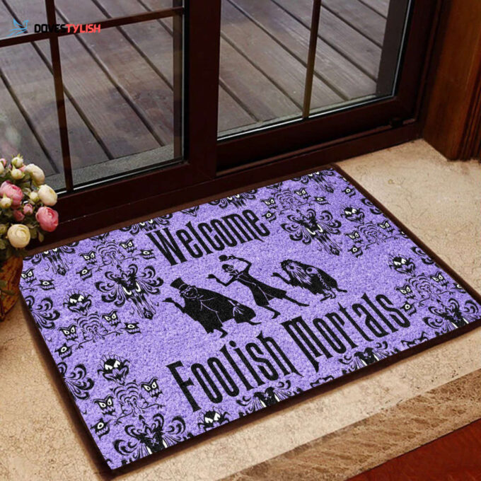Welcome Foolish Mortals Haunted Mansion Coir Pattern Easy Clean Welcome DoorMat | Felt And Rubber | Home Decor 2024
