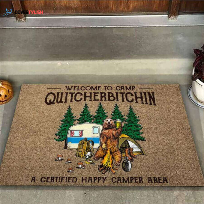 Welcome To Camp Quitcherbitchin Easy Clean Welcome DoorMat