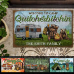Welcome To Camp Quitcherbitchin Personalized Doormat Gift For Camping