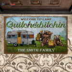 Welcome To Camp Quitcherbitchin Personalized Doormat Gift For Camping