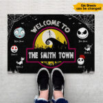 Welcome To Halloween Town Personalized Welcome Doormat, Best Gift For Halloween Home Decoration