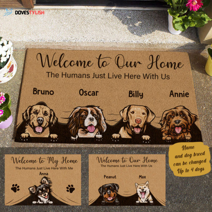 Welcome To My Home Personalized Doormat Gift For Dog Lovers