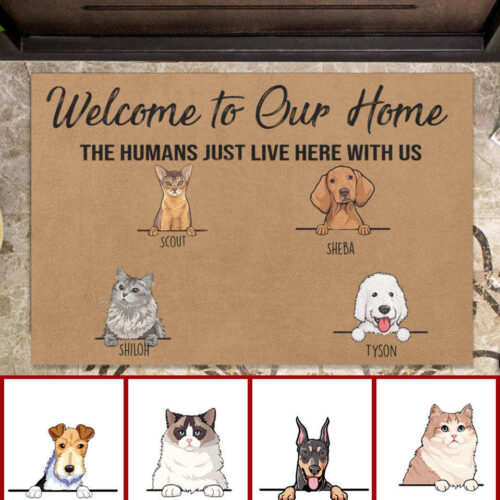 Welcome To My Home Personalized Doormat Gift For Pet Lover
