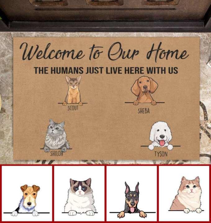 Welcome To My Home Personalized Doormat Gift For Pet Lover