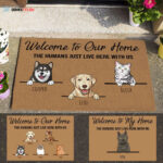 Welcome To My Home Personalized Doormat Gift For Pet Lover