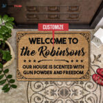 Welcome To Our House Personalized Coir Pattern All Over Printing Doormat