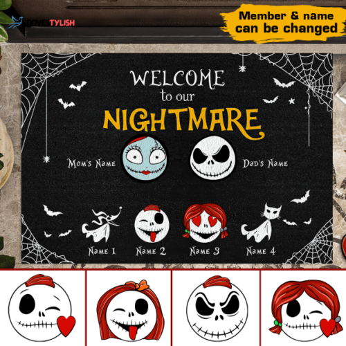 Welcome To Our Nightmare Personalized Doormat, Best Gift For Halloween Home Decoration