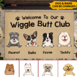 Welcome To Our Wiggle Butt Club Personalized Doormat, Best Gifts For Home Decoration