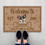 Welcome To Personalized Doormat For Dog Lover Special Gift Home Decor