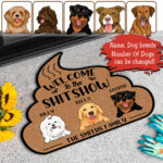 Welcome To The Shitshow – Personalized Custom Shape Doormat – Gift For Dog Lovers