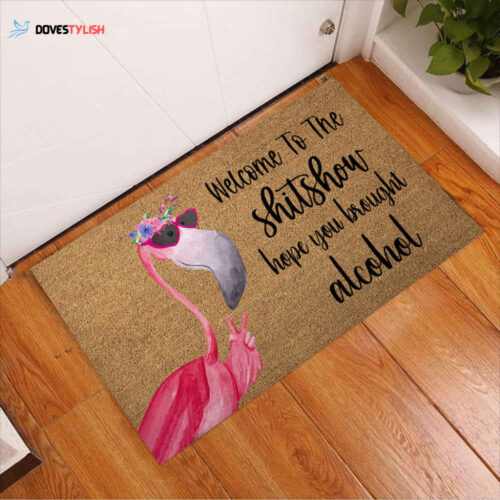Welcome to the show Flamingo Doormat | Welcome Mat | House Warming Gift