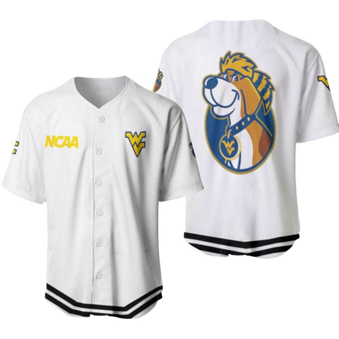West Virginia Mountaineers Classic White With Mascot Gift For West Virginia Mountaineers Fans Baseball Jersey