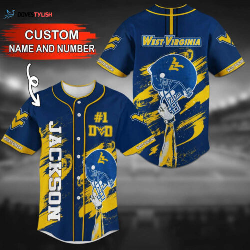West Virginia Mountaineers Personalized Baseball Jersey