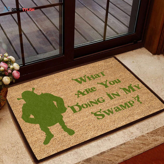 What Are You Doing Coir Pattern All Over Printing Doormat