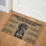 WHEN VISITING MY HOUSE PLEASE REMEMBER DACHSHUND DOG Indoor And Outdoor Doormat Warm House Gift Welcome Mat Gift For Dachshund Lovers