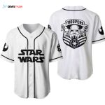 White Black Star Wars Troopers Back Disney Unisex Cartoon Casual Outfits Custom Baseball Jersey Gift for Men Dad