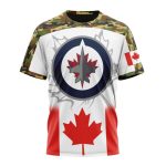 Winnipeg Jets With Our Canada Flag Unisex T-Shirt For Fans Gifts 2024