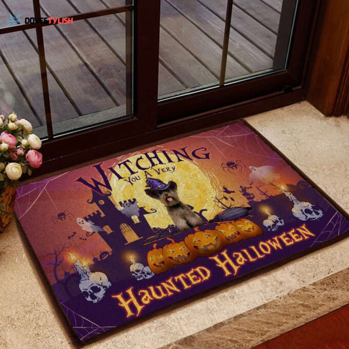 Yorkshire Terrier Witching You A Very Haunted Halloween Doormat Home Decor 2024