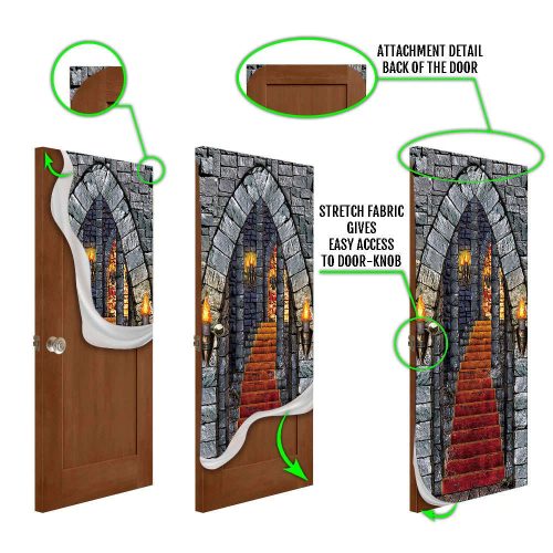 Castle Entrance Halloween Door Cover Decorations for Front Door