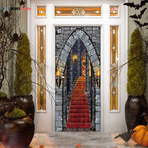 Castle Entrance Halloween Door Cover Decorations for Front Door