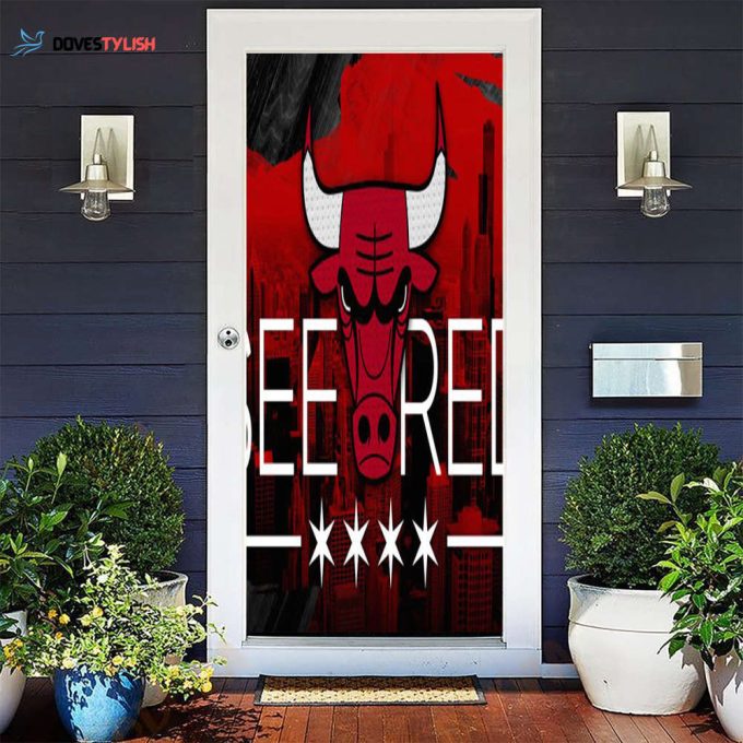 Chicago Bulls Emblem See Red Unisex Gift Tee 2024Gift For Fan 3D Full Printing Door Cover