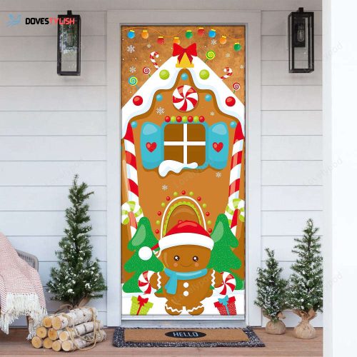 Christmas Gingerbread House Door Cover Ginger Bread Holiday Decoration