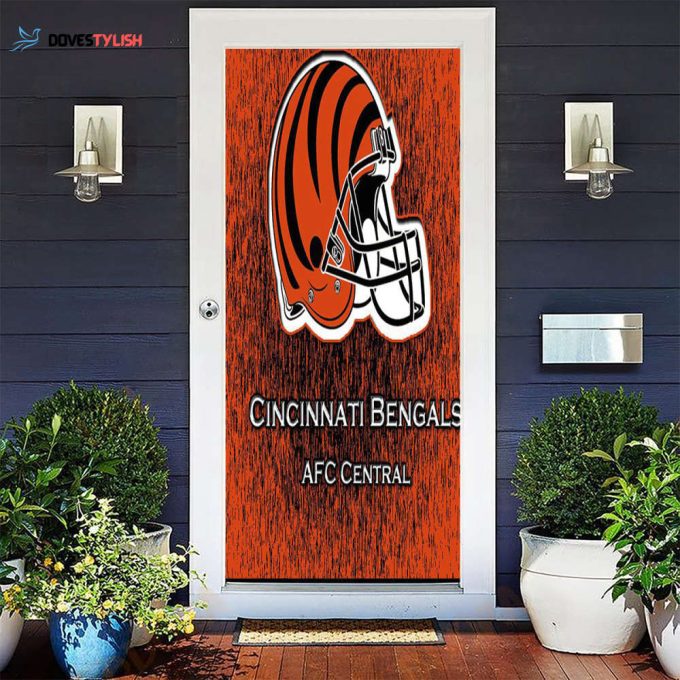 Cincinnati Bengals Emblem Helmet Unisex Gift Tee 2024Gift For Fan 3D Full Printing Door Cover