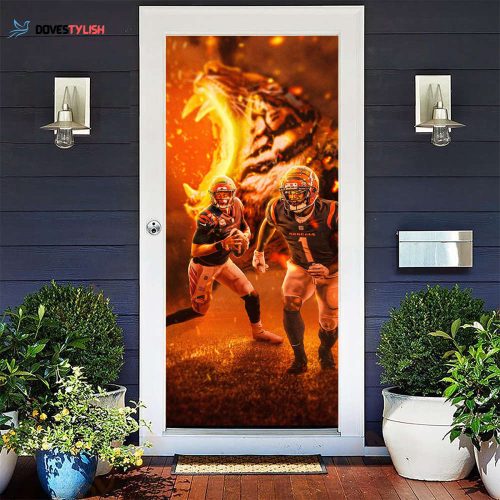 Cincinnati Bengals Emblem Vintage Wall Gift For Fan 3D Full Printing Door Cover