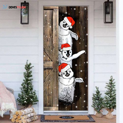 Cute Penguin Christmas Door Cover Baby Penguin Christmas Door Cover Xmas Door Decorations