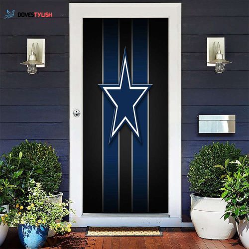 Dallas Cowboys Star Striped Black Gift For Fan 3D Full Printing Door Cover