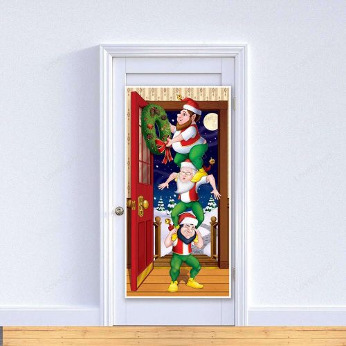 Elves Door Cover Indoor, Outdoor Christmas Party Decoration