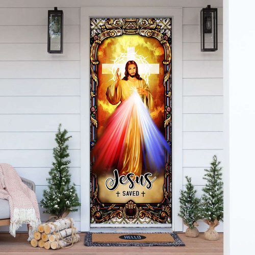 Jesus Of Divine Mercy Door Cover Jesus Saved Door Cover Christian House Decor