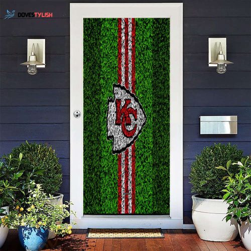 Kansas City Chiefs Grass Texture Gift For Fan 3D Full Printing Door Cover