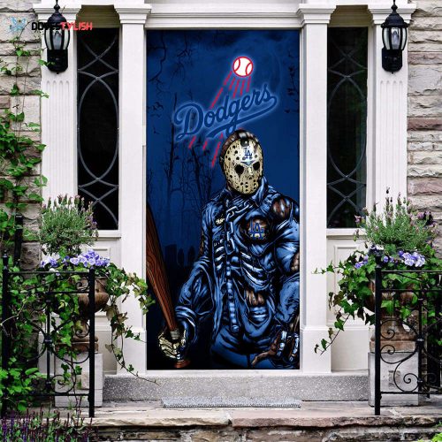 MLB Los Angeles Dodgers Door Cover Halloween Killer Jason Voorhees