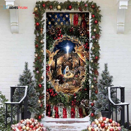 Nativity Of Jesus Christmas Door Cover Jesus Born Christian Christmas Door House Decorations