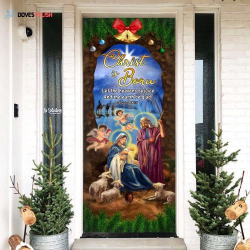 Nativity Of Jesus Door Cover Christian Home Decor