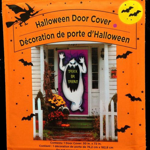 Spooky Ghost-TRICK or TREAT-DOOR COVER MURAL Halloween Party Prop Decoration-NEW