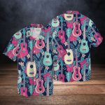 3D full printed colorful Guitar Hawaiian Shirt for men and women, Guitarist Hawaiian Shirt