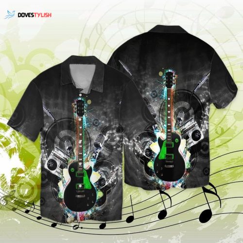 3D Full Printed Electric Guitar Hawaiian Shirt, Music Party Guitarist Hawaiian Shirts