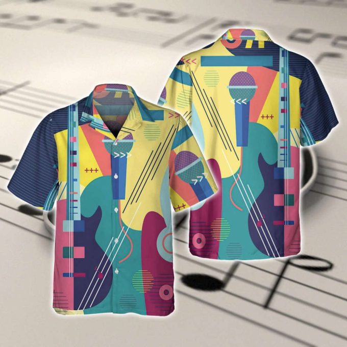 3D Full Printed Guitar Hawaii Aloha Beach Shirts For Men And Women, Guitar Hawaiian Shirts