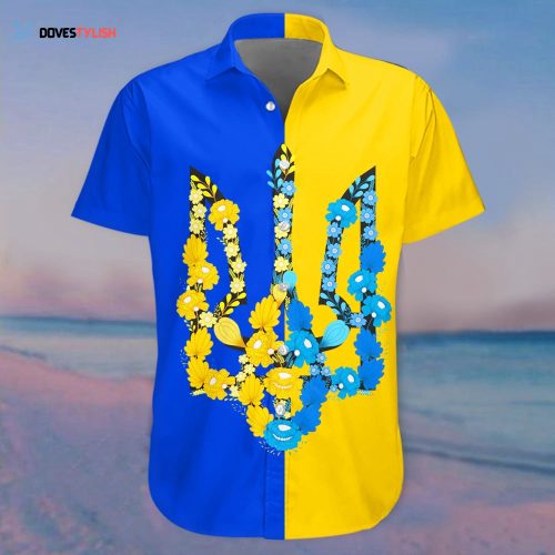 Coat Of Arms Of Ukraine Hawaii Shirt Ukraine Support Button Up Shirts For Men