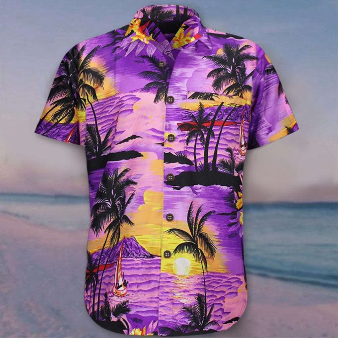 Coconut Tree Funky Hawaii â€‹Shirt Purple Hawaiian Shirt Best Beach Gifts For Girlfriend