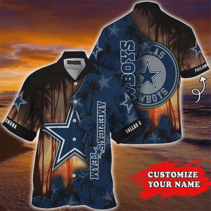 Custom Dallas Cowboys NFL Sunset Hawaiian Shirt