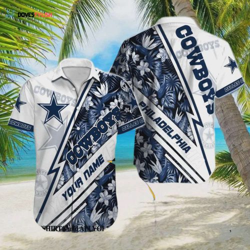 Custom Denver Broncos NFL US Flag Pattern Hawaiian Shirt