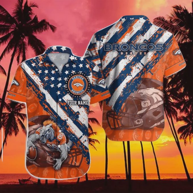 Custom Denver Broncos NFL Mascot Summer Pattern Hawaiian Shirt