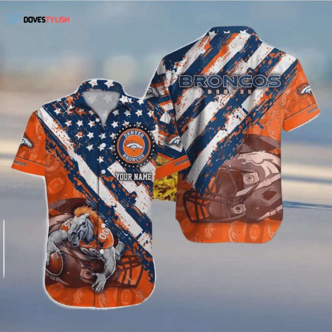 Custom Denver Broncos NFL Mascot Summer Pattern Hawaiian Shirt