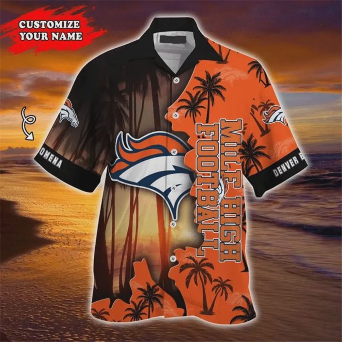 Custom Denver Broncos NFL Tropical Island Hawaiian Shirt