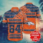 Custom Denver Broncos NFL US Flag Pattern Hawaiian Shirt