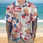 Custom Donald Trump Face Hawaii Shirt Unisex Gift Tee 2024